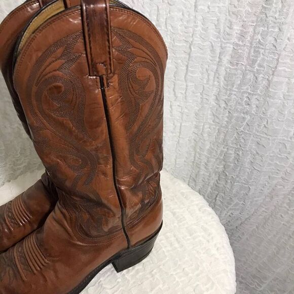 Dan Post Vtg Leather Cowboy Boots Size 8.5 - Picture 7 of 10